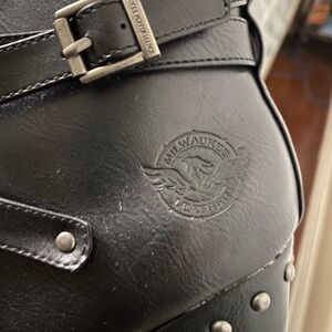 Milwaukee Leather Black Ankle Boots